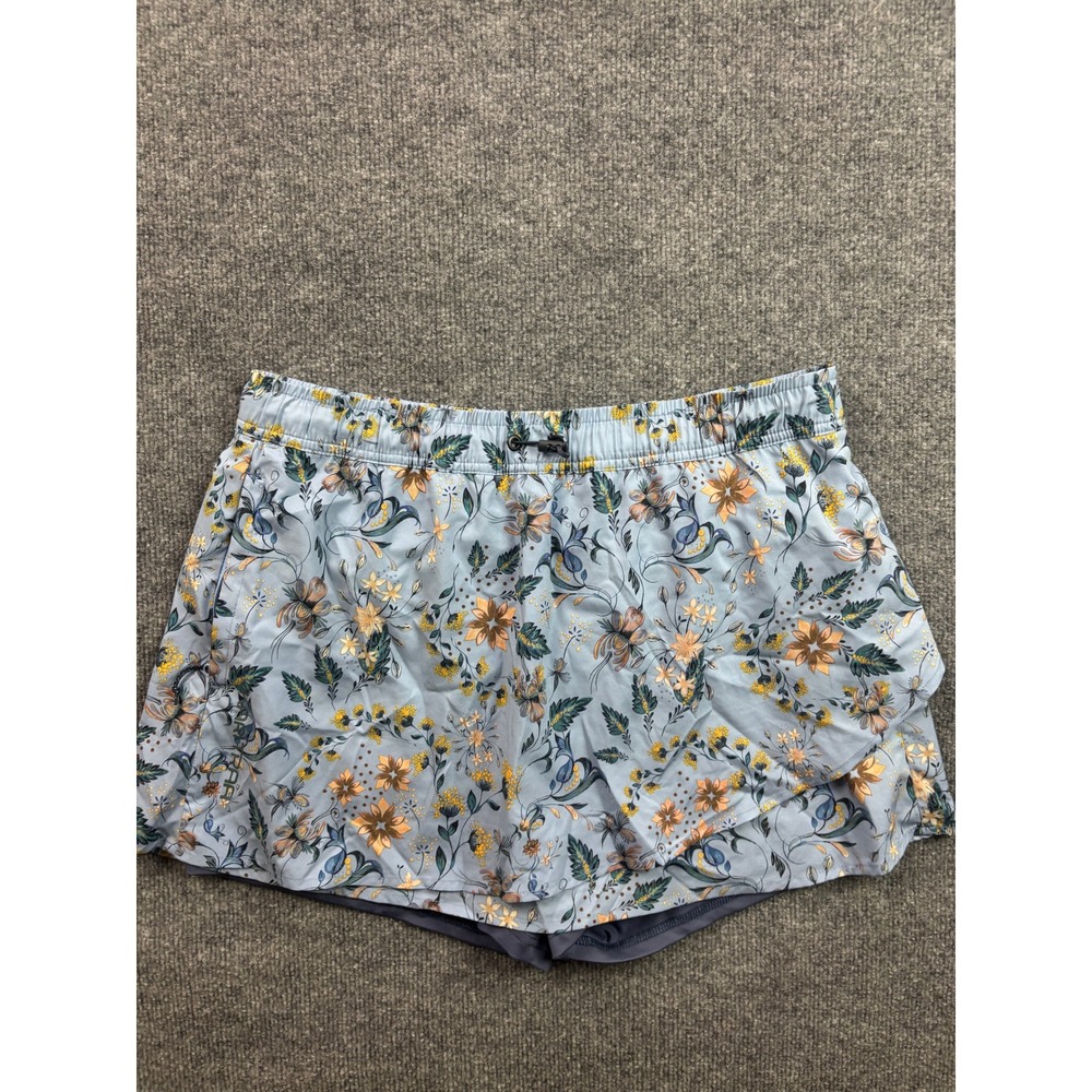 Kari Traa Nora Skort Womens XL Blue Floral Running Hiking Athletic Skirt 2-in-1